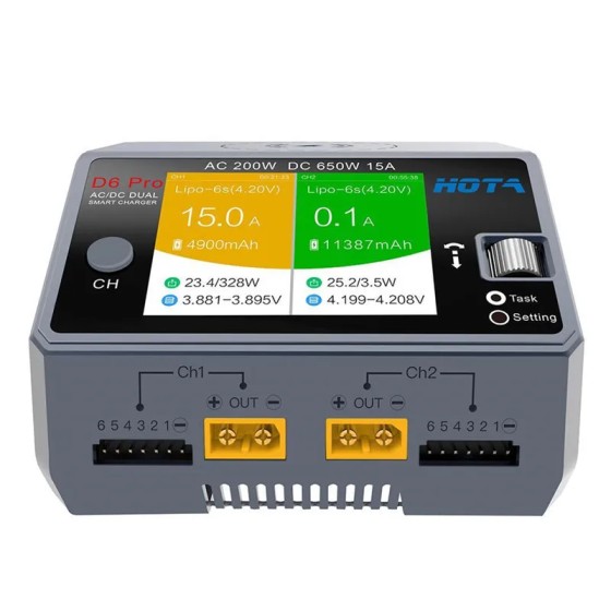 Hota D6 Pro Ac 200w 650w 15a Charger With Wireless Charging for Nizn/nicd/nimh Battery